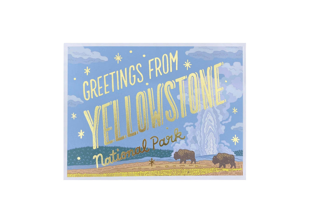 Yellowstone Foil Postcard