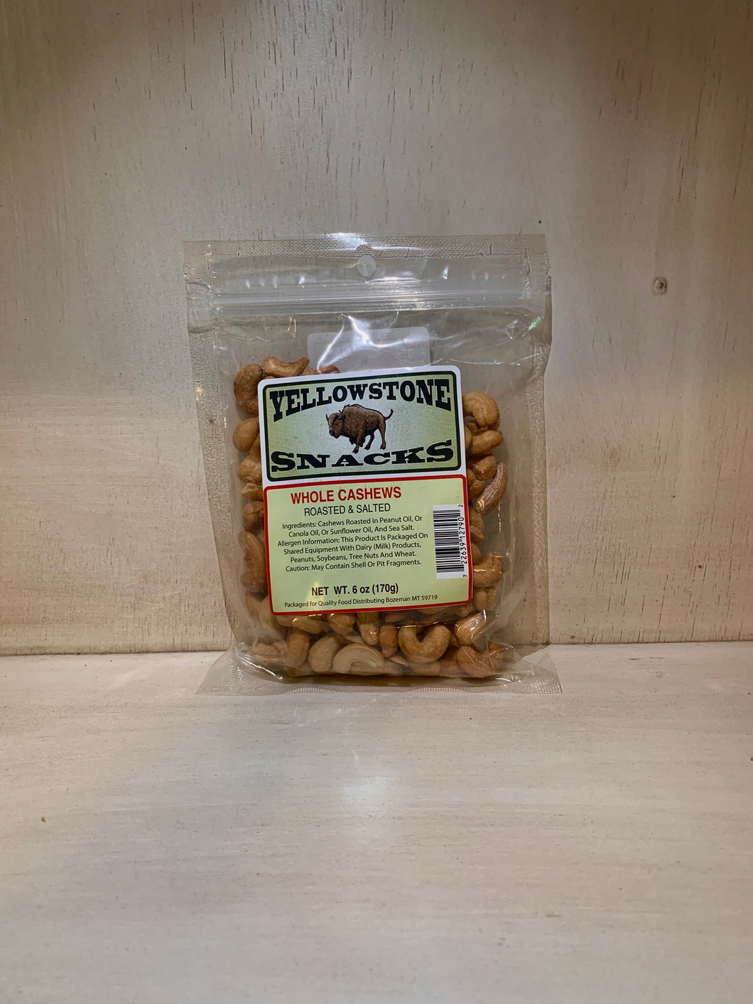 Yellowstone Snacks Whole Cashews Roasted & Salted