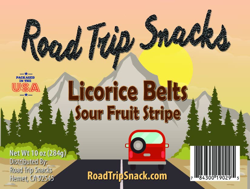 Licorice Belts/Sour Fruit Stripes - By: Tender Heifer Snack Co