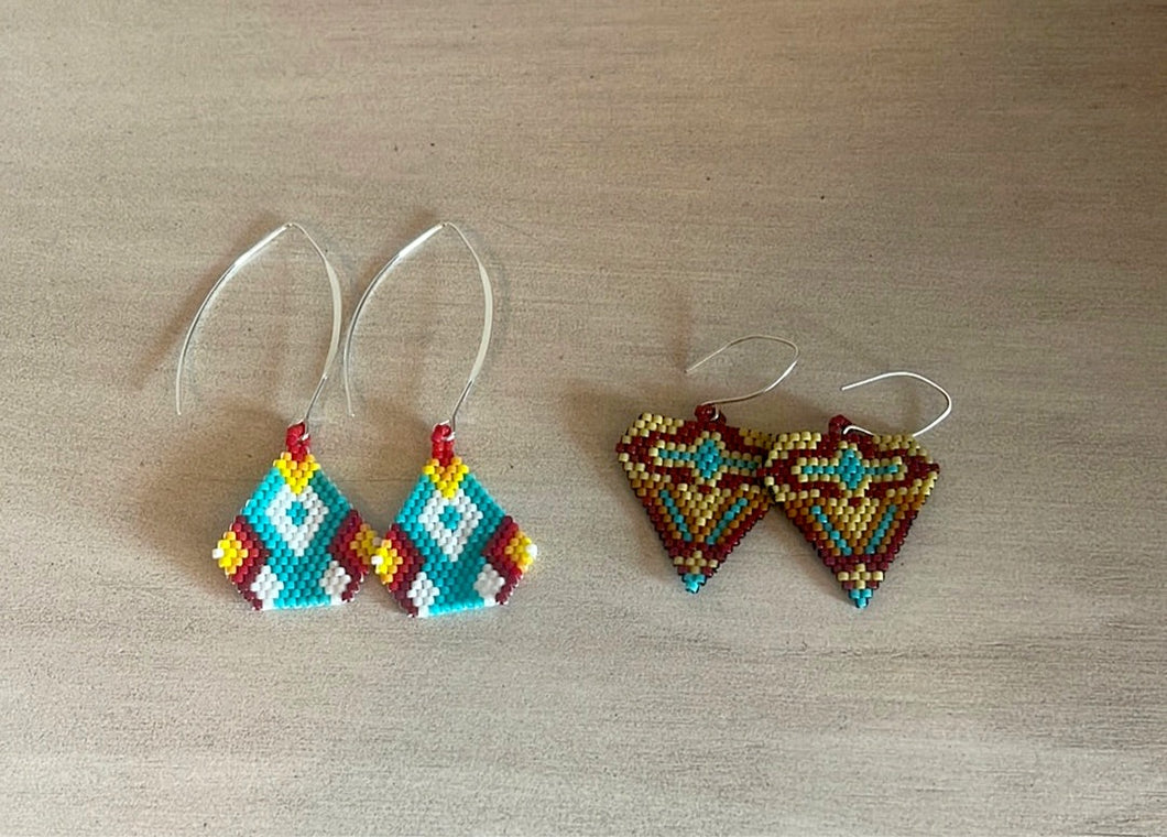 Pottery and Beaded Earrings - By: Woven Mountain Goods