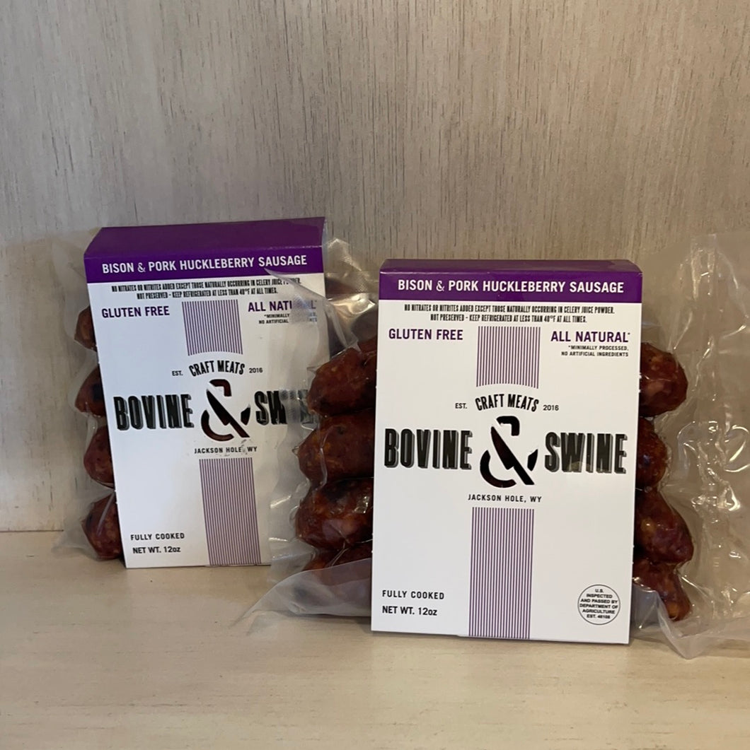 Bison & Pork Huckleberry Sausage - By: Bovine and Swine
